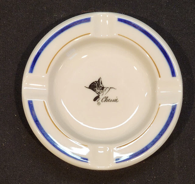 CHESSIE Cat 4" ASHTRAY Chesapeake Ohio C&O Railroad Syracuse China Vintage Train