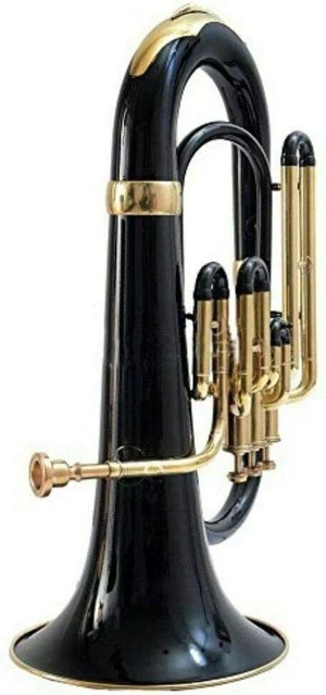 Euphonium 3 Valve Brass Made Bb Pitch with Hard Case & Mouthpiece Black Colour 2