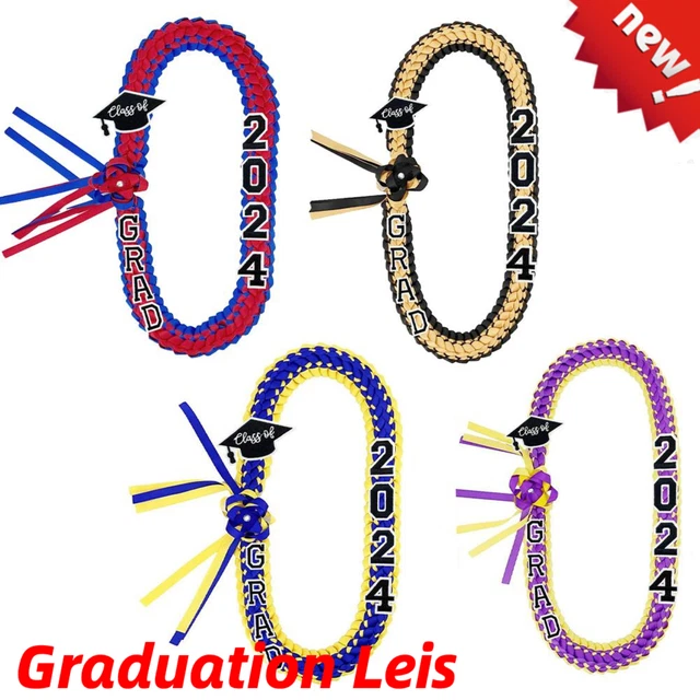 GRADUATION LEIS CLASS of 2024 Decorations Handmade Double Braided