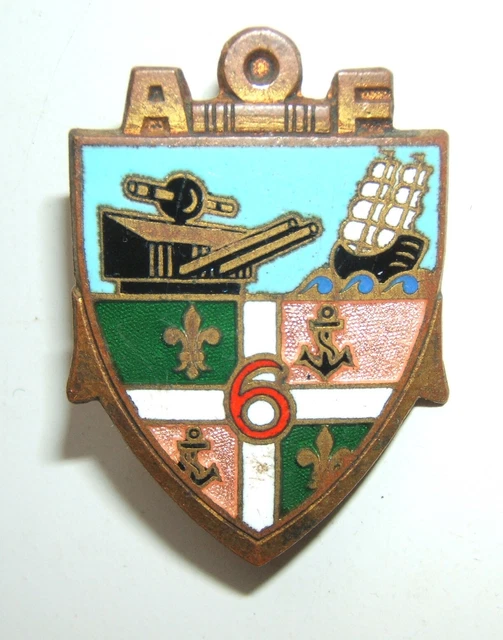 Insigne Militaire Ancien 6e Rgt D'Artillerie Coloniale AOF – Pièce De Collection G2636