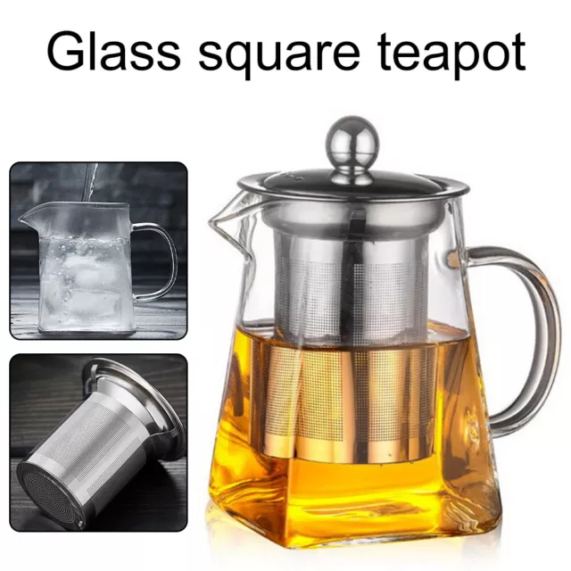 350-950ml Glass Teapot Clear Tea Kettle Tea Maker Tea Brewer for Camping Travel