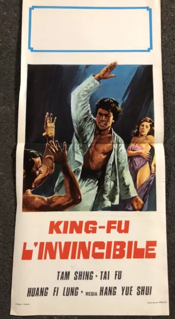 Affiche De Cinema Asiatique - KING FU - Kung Fu- Karaté Locandina Entoilée