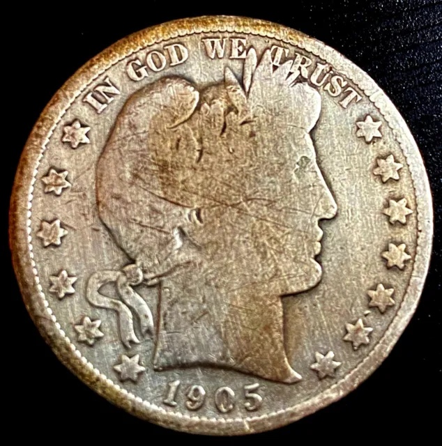 1905-S Barber Half Dollar G-VG With Collector's Foglio