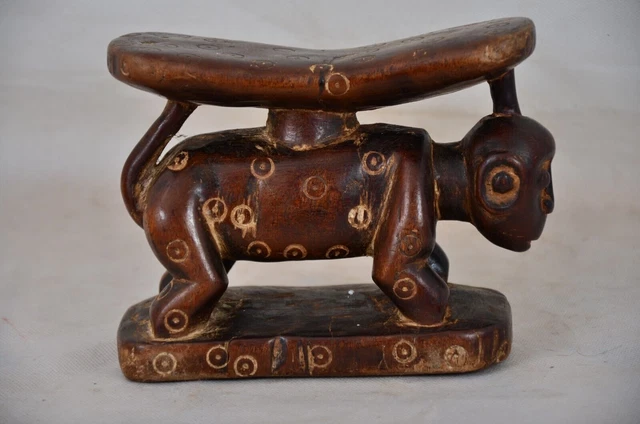 African Tribal Art, luba stool from democratic republic of Congo.
