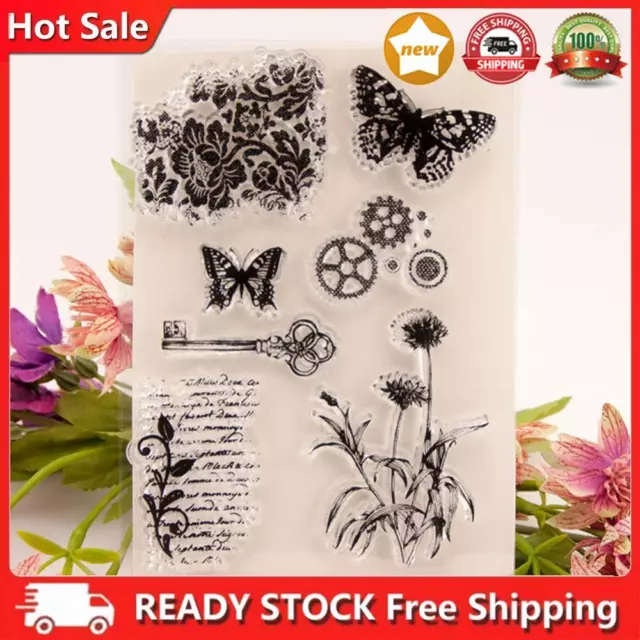 Butterfly Flower Transparent Clear Stamp for DIY Scrapbooking Album Card Making