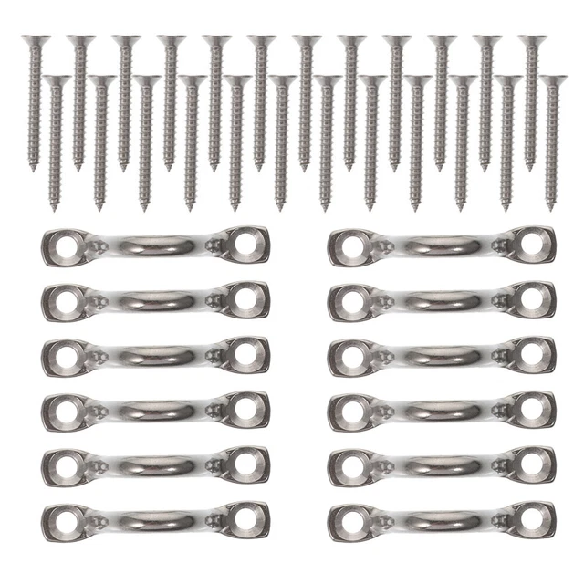 10 Pièces Pontet Inox, Boucles de Pont pour Kayaks, Plaques à Œillets en Acier Inoxydable 304
