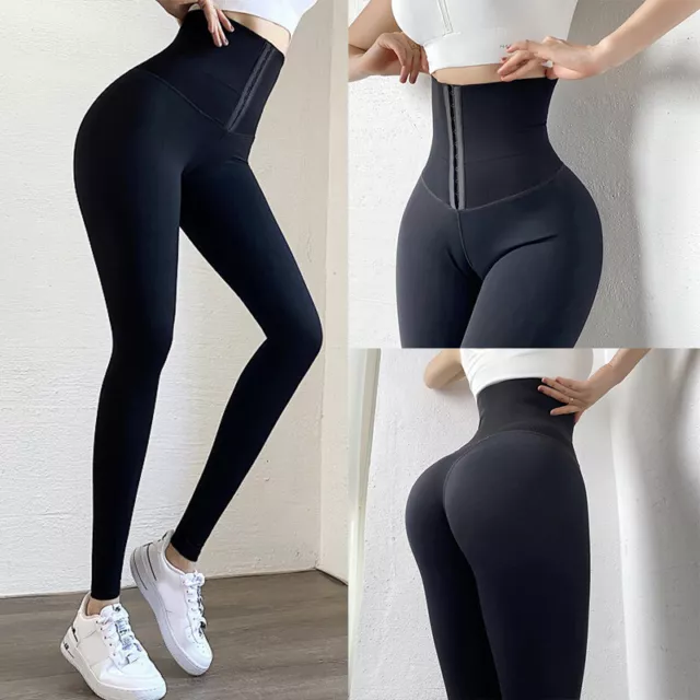 Donna Modellante Girovita Sportivo Leggings Corsetto Yoga Pantaloni Contenitivo☆