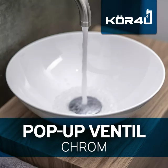 kör4u Pop-Up Ablaufventil 1 1/4" universal chrom Ablaufgarnitur