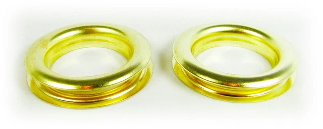 2pc. Large #12 (1.5" Hole) Brass Metal Curtain Grommets with Washers