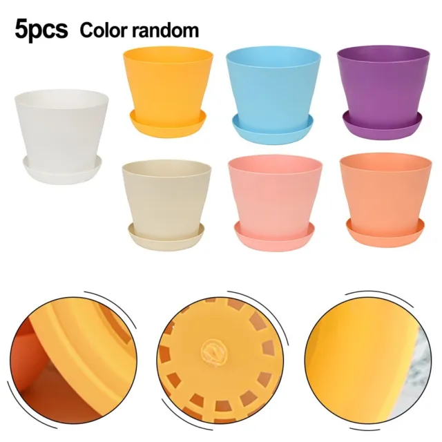 Brighten Up Your Garden with a Set of 5 Colourful Small Plastic Flower Pots
