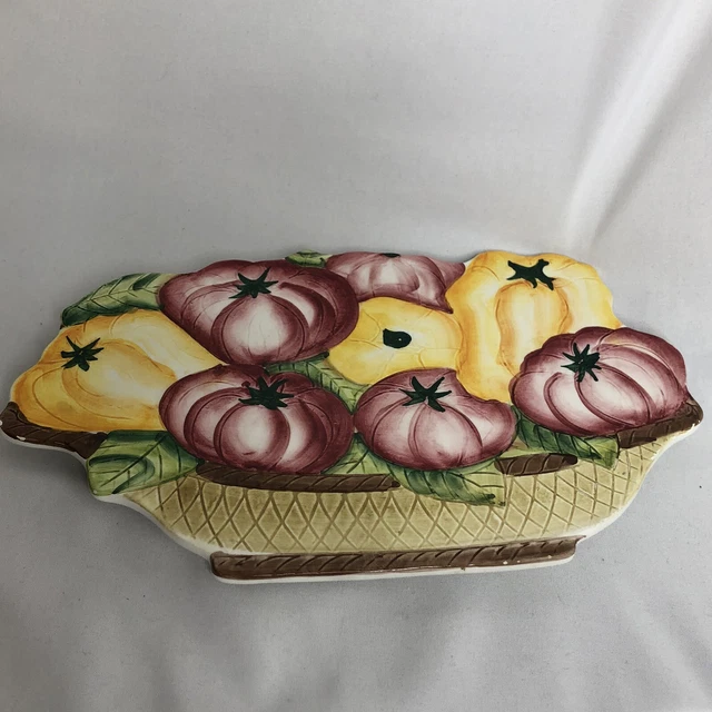 Wall Plaque Basket With Tomatoes Peppers Made In Italy 7198 Kitchen