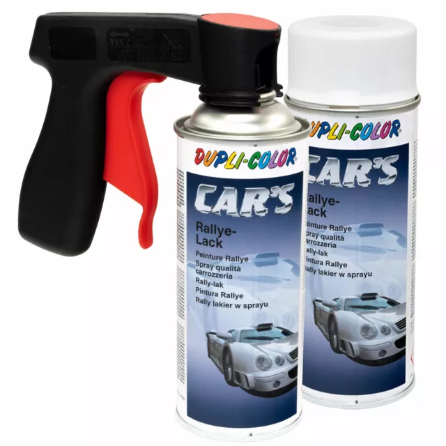 Spray Peinture 2 x 400 ML Pulvérisation Laque Dupli Blanc Mat + Pistolet