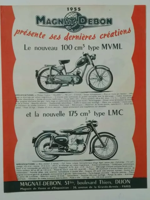 Prospectus Catalogue Brochure Motos MAGNAT-DEBON 1955