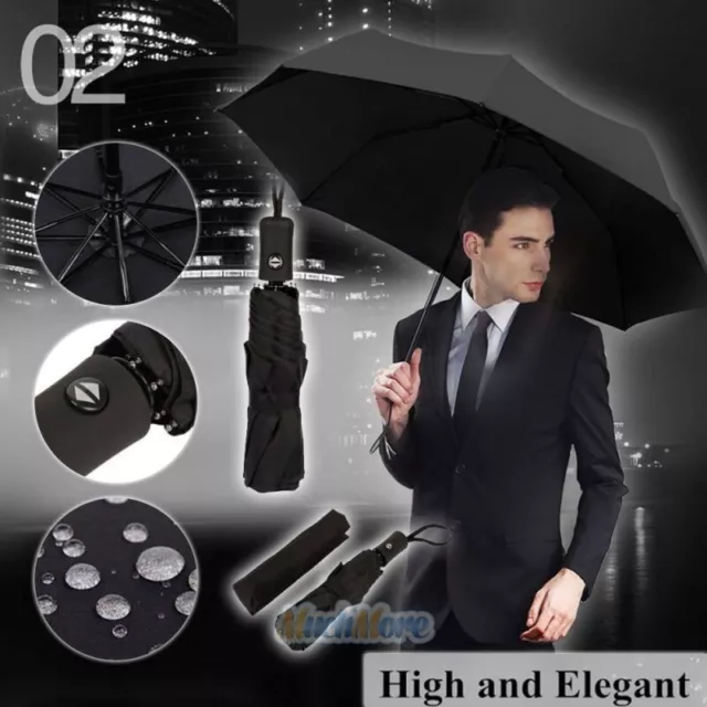 50+ Anti-UV Sun Rain Protection Windproof 3 Folding Umbrella Auto Open Close New