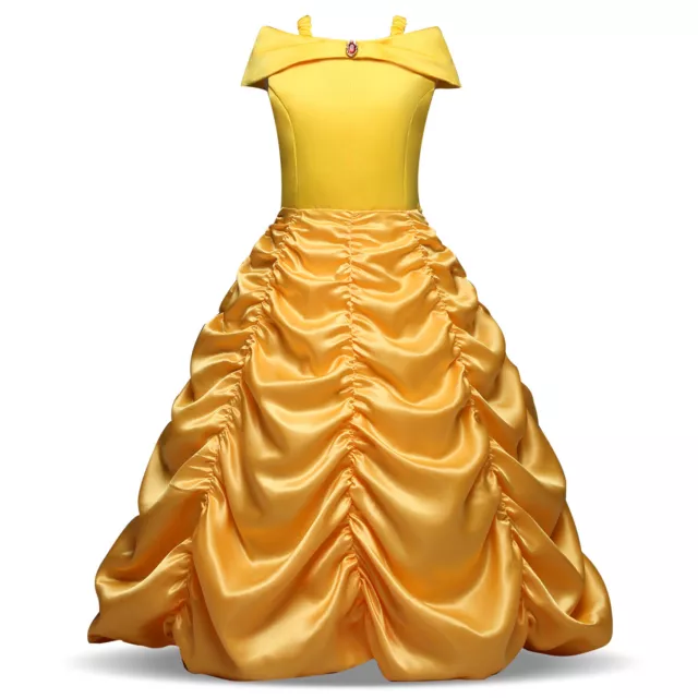 2021 Girls Princess Dress Belle Costume Christmas Fancy Party Ball Gown Dress