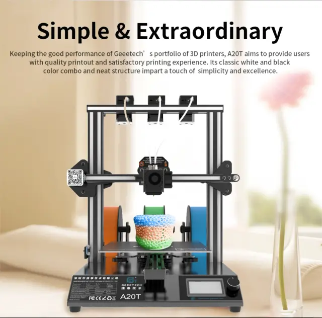 Geeetech A20T 3D Printer 3 in 1 Mix-Color 3 Extruders Accurate Printing UK Stock