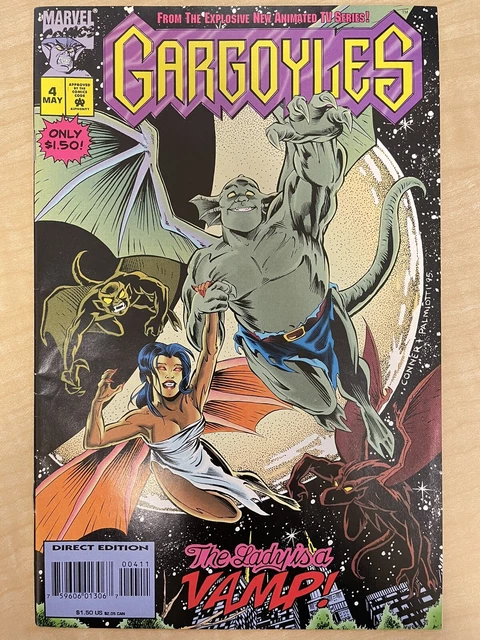 Gargoyles #4 (1995) Low Print Htf Based On Animated Tv Show Marvel