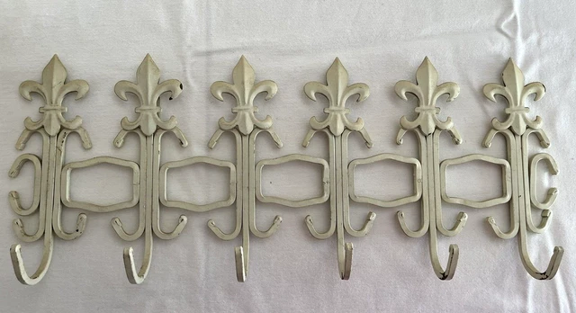 Fleur De Lis Coat Key Umbrella Rack Wall Hooks Steel Towel Hanger