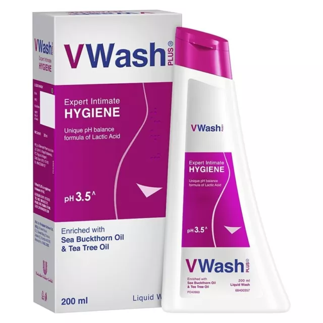 VWash Plus Expert Higiene Íntima/200ml, Lavado Vaginal/Irritación y Sequedad