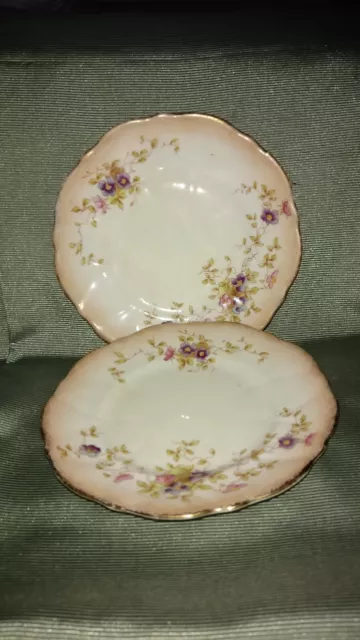 2 x Wellington Bone China Tea Plates, Art Nouveau, 17.5cm