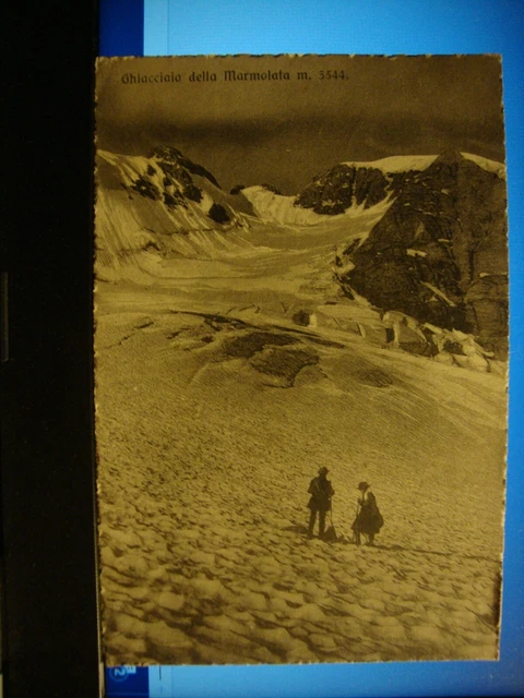 cartolina viaggiata ghiacciaio della Marmolada 1923 animata