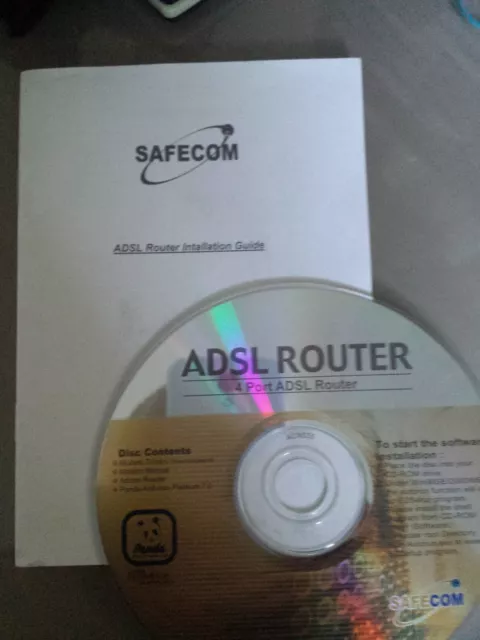 Safecom 4 Port ADSL Router - SAMR-4114, with power supply and drivers CD 2