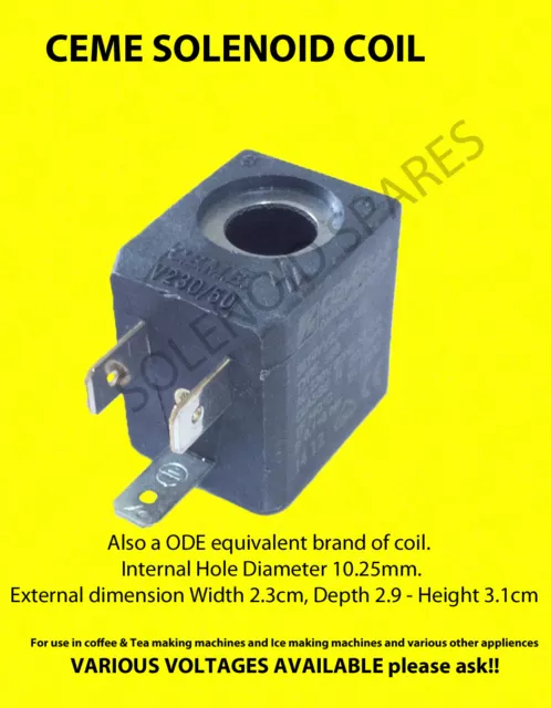 Ceme Solenoid Coil for Coffee Espresso Machine All voltages. Ode