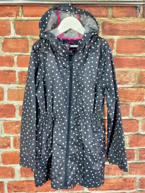 Girls Yd Parka In A Pocket Coat Age 11-12 Years Navy Spotty Rain Jacket 152Cm