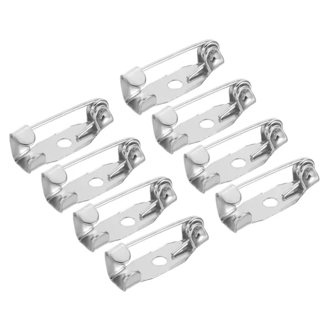 50Pcs Safety Bar Pins 15mm Brooch Clasp Pin Backs for ID Badges, Silver Tone