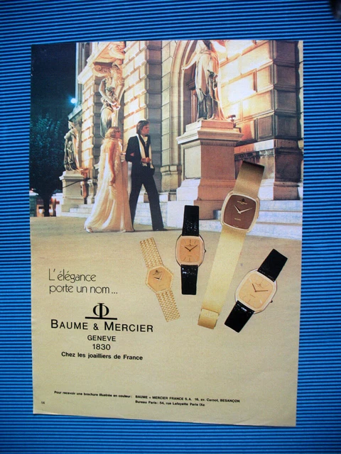 Publicite De Presse Baume Et Mercier Montres Bijoutier Joaillier French Ad 1979