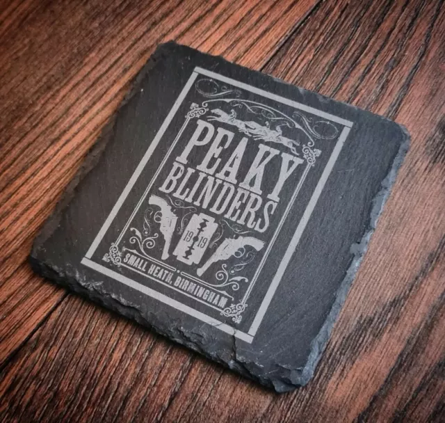 Peaky Blinders Slate Coaster Laser Engraved Coffee Tea Gift