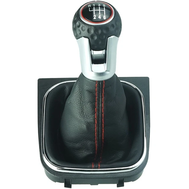 Schaltknauf 6-Gang Für VW Tiguan 2020-2024 - PU Leder Mit Roter Linie