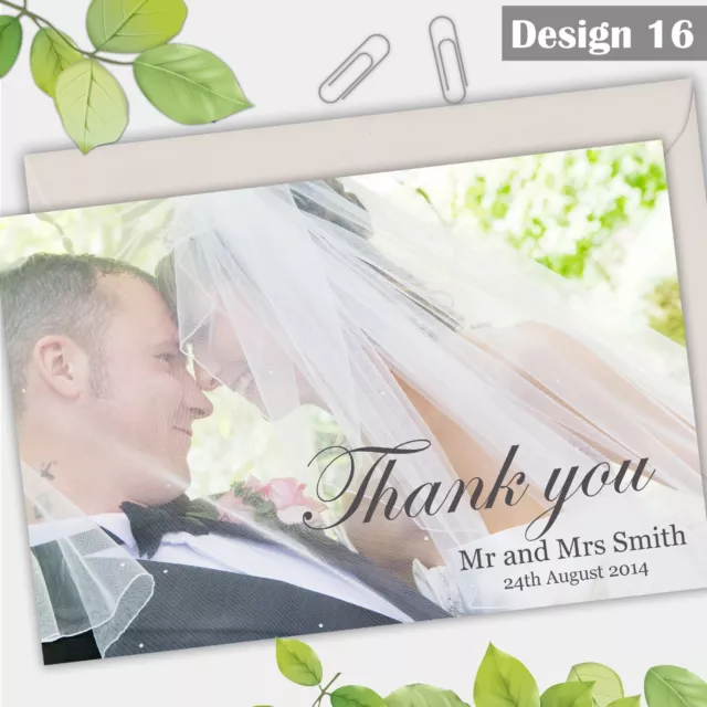 Sobres de fotos personalizadas de boda tarjetas de agradecimiento Inc borrador gratuito disponible