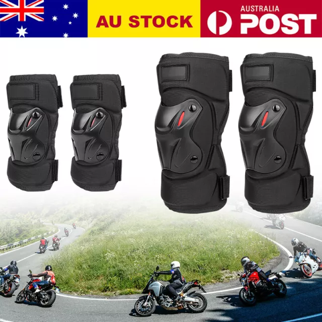 Adult Motorcycle Motocross Knee Elbow Pads Shin Protector Gear Guards Racing AU