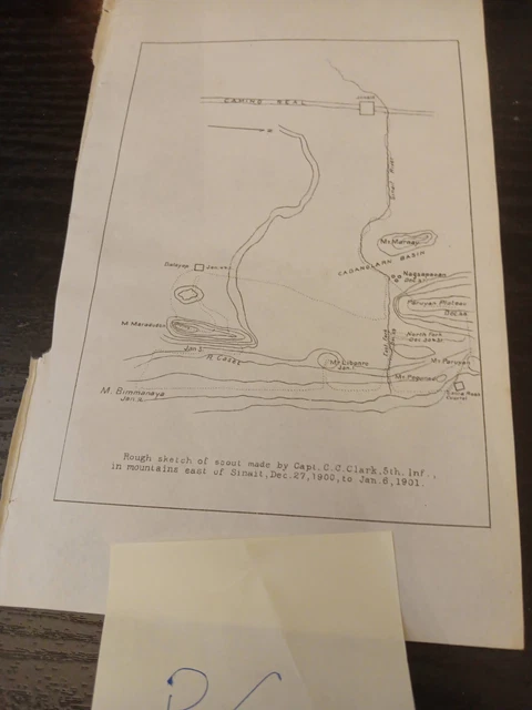1900 PHILIPPINES CAPT C.C. Clark Sinait Clark US Army Sketch Map ...