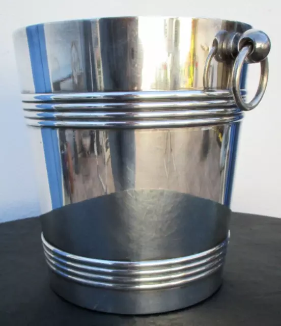 Biarritz Seau champagne metal argente Christofle Gallia rafraichissoir bucket