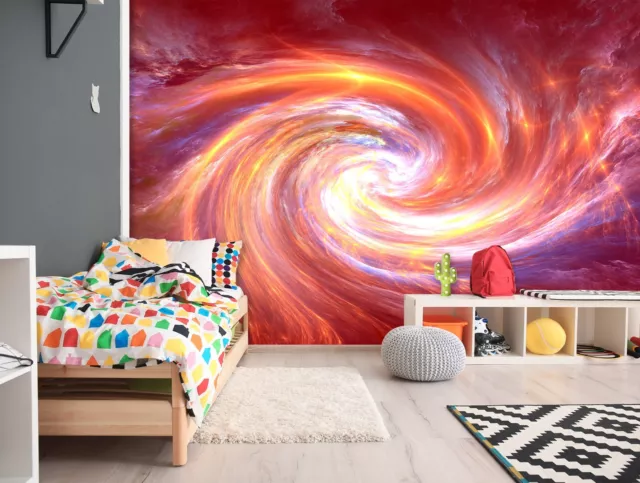 3D Red Swirl Pattern ZHUB371 Wallpaper Wall Mural Removable Self-adhesive Ann