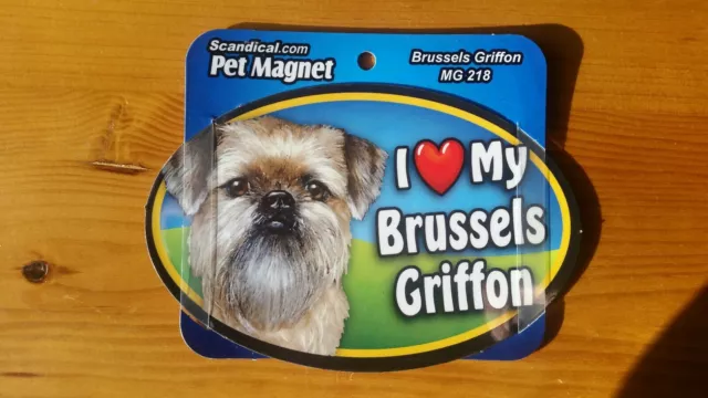 Scandical I Love My Dog Laminated Car Pet Magnet 4" x 6" Brussels Griffon