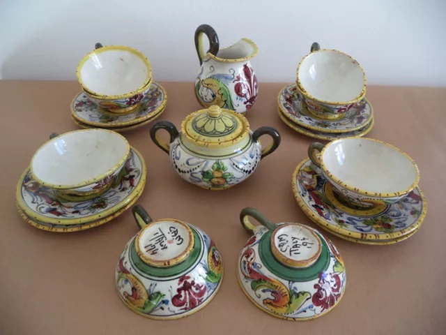 C.A.M ceramica Italy servizio da te caffè 18 pezzi vintage tavola decoro giglio