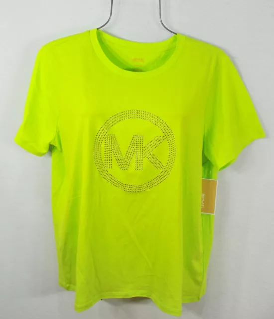 MICHAEL KORS WOMEN'S XL T-Shirt Studded MK Logo Top Blouse Bright ...