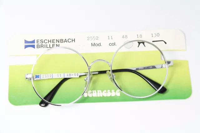 ESCHENBACH 2552-11 48-18 Vintage Brille Eyeglasses Round Rund Chrom Silber