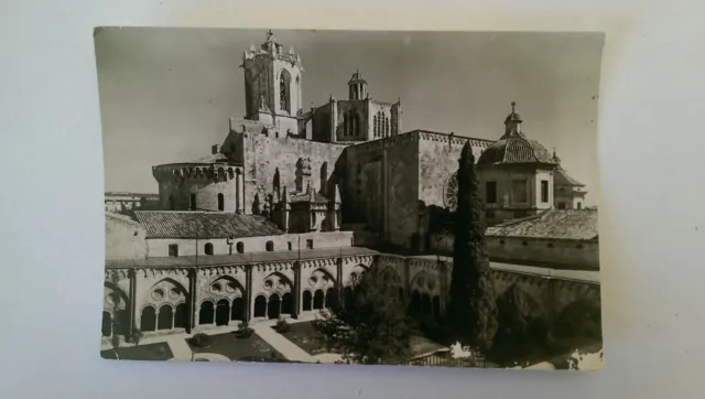 Tarragona Spain Vintage B&W postcard c1950s Cathedral  View from the Cloister
