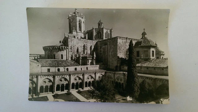 Tarragona Spain Vintage B&W postcard c1950s Cathedral  View from the Cloister