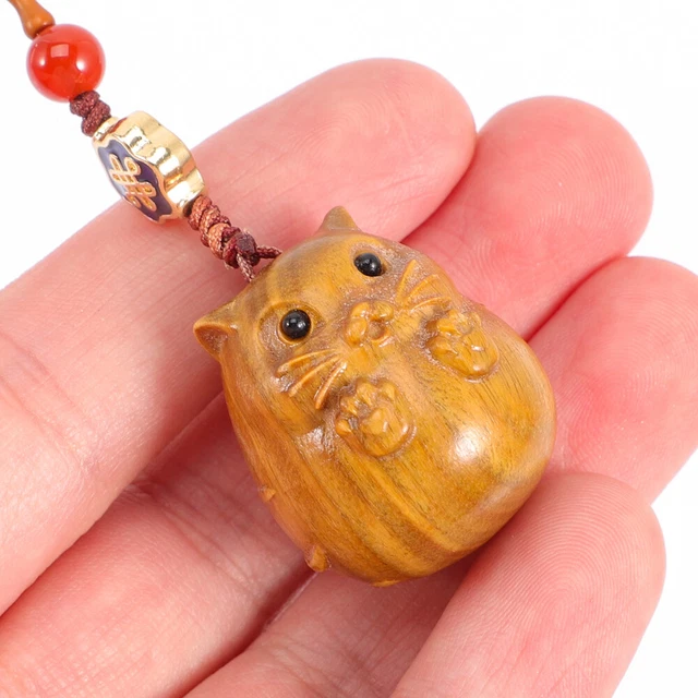 Wooden Miss Animal Key Ring Cell Phone Lanyard Keychains Women