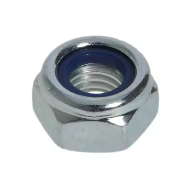 Zinc Plated M8 (8mm) Metric Coarse Hex Nyloc Insert Nut Lock