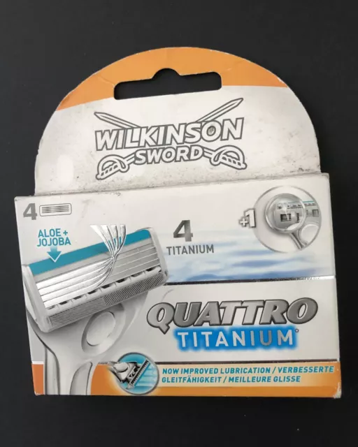 New Wilkinson Sword Quattro Titanium Sensitive Razor Blade Edging Blade 4 Pack