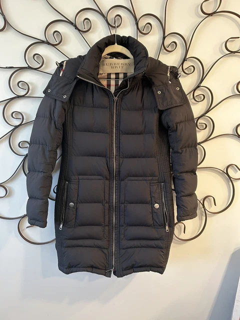 Women’s Rare BURBERRY Black Hooded Down Puffer Jacket