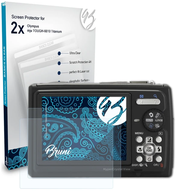 Bruni 2x Pellicola Protettiva per Olympus mju TOUGH-6010 Titanium