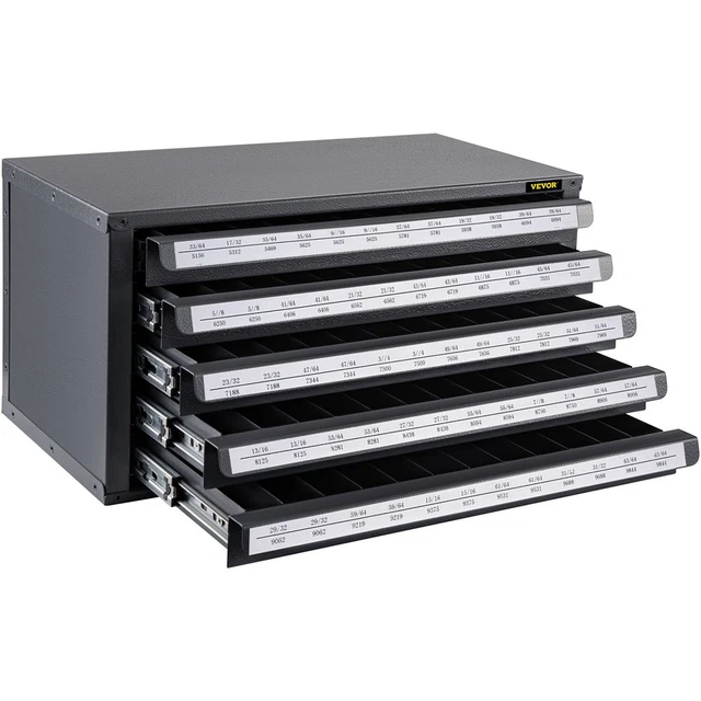 Drill Bit Dispenser Cabinet, Five-Drawer Drill Bit Dispenser, 1/2" Reduced Shank