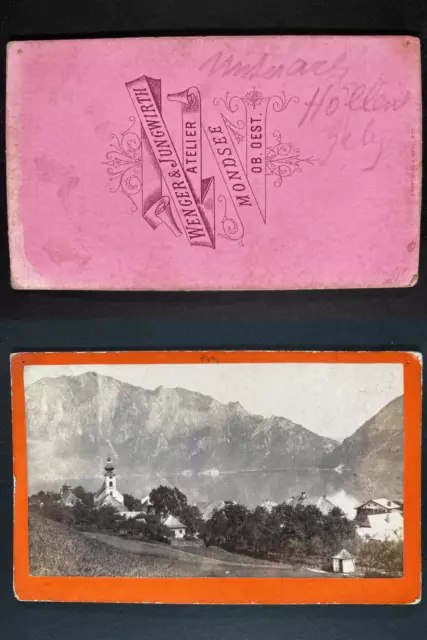 Wenger et Jungwirth, Autriche, Paysage montagneux à identifier Vintage cdv album